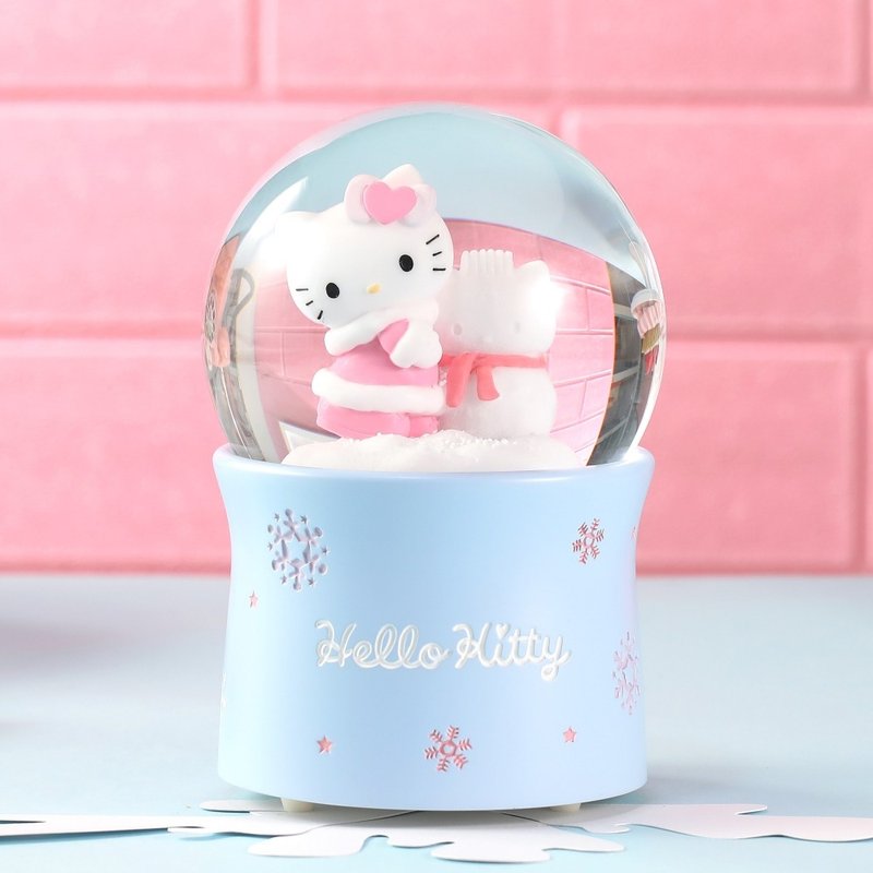 Hello Kitty snowman crystal ball music box - ของวางตกแต่ง - แก้ว 