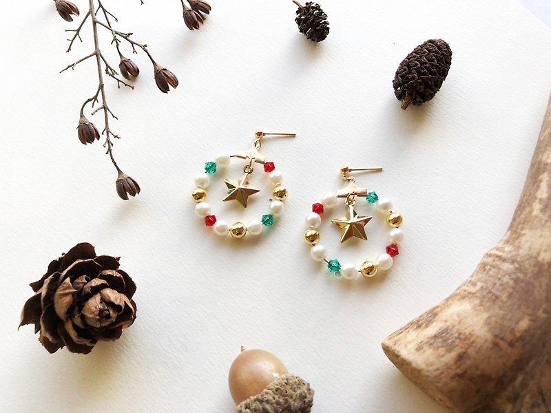 *coucoubird*Star Christmas hoop earrings - Earrings & Clip-ons - Other Metals Multicolor