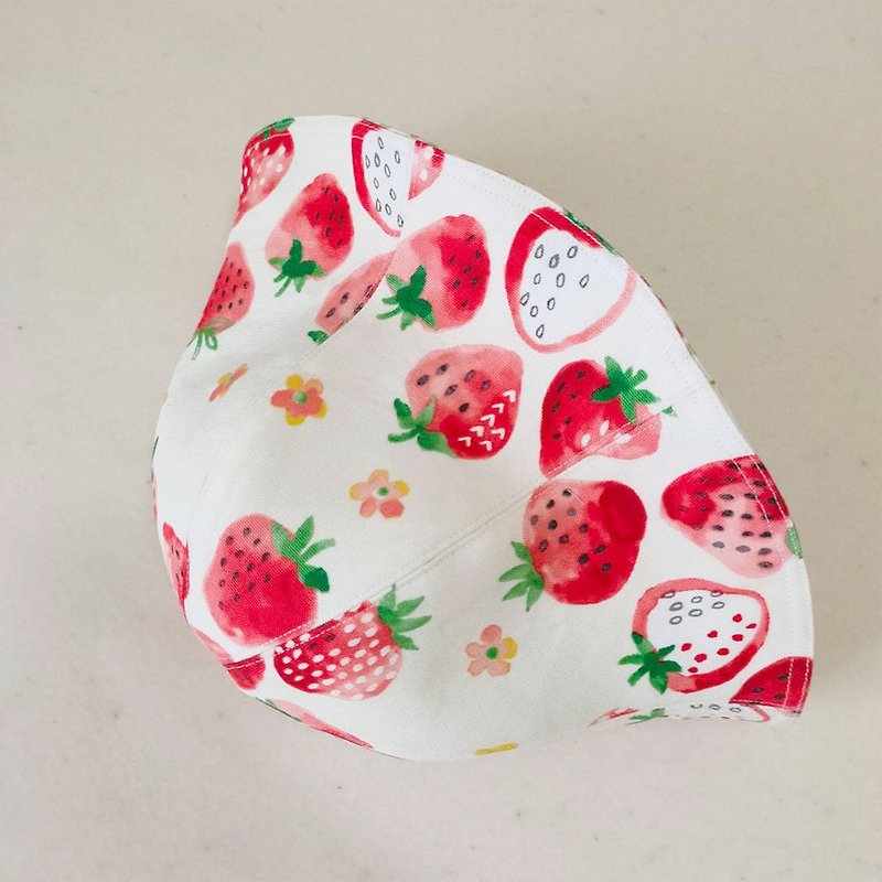 草莓多多 - 六片遮陽帽 / 寶寶帽 / 漁夫帽 - 嬰兒帽/髮帶 - 棉．麻 紅色