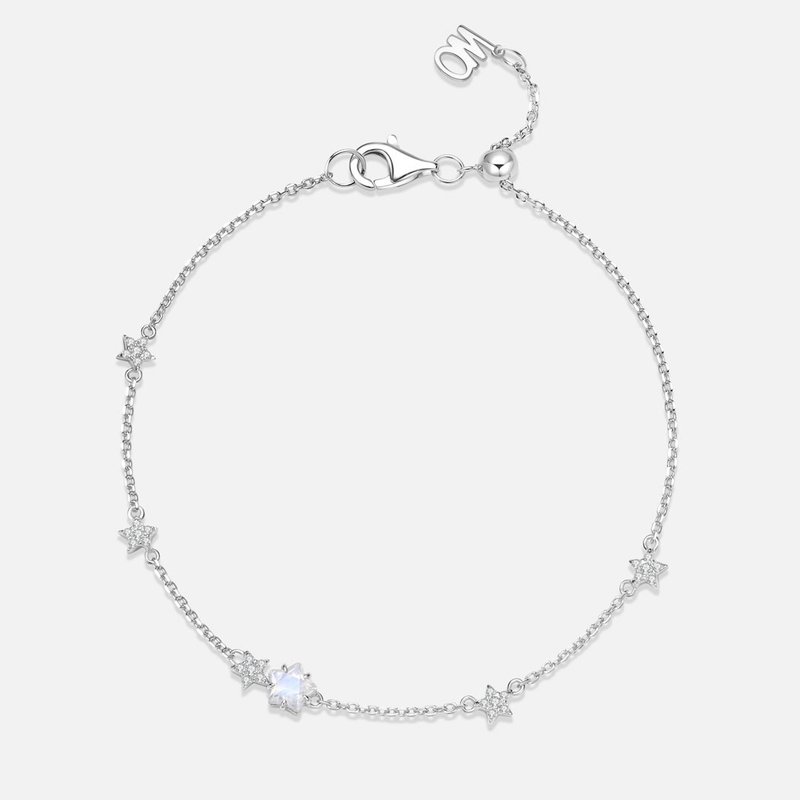 THE STAR 星星月亮石925銀手鍊 - 手鍊/手環 - 純銀 白色
