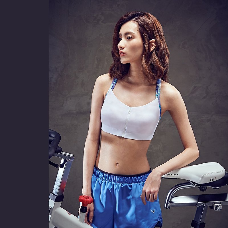 [MACACA] Yingxin zip bra - ASA0602 white - Women's Athletic Underwear - Polyester White