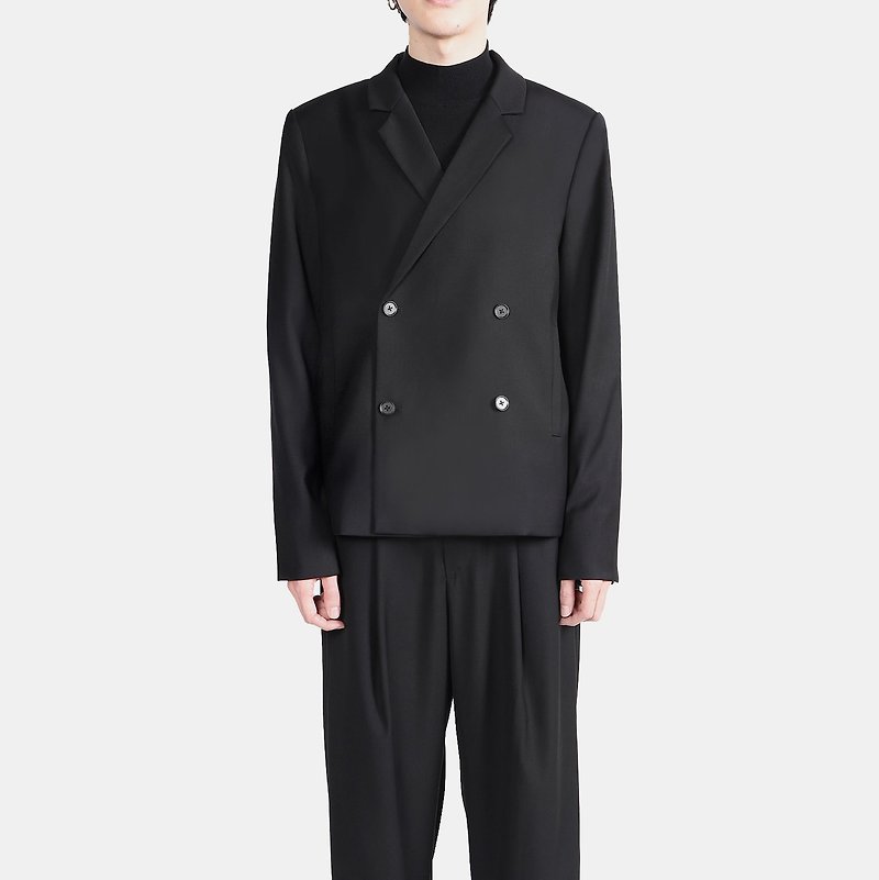 Double breasted suit - Men's Blazers - Polyester Black