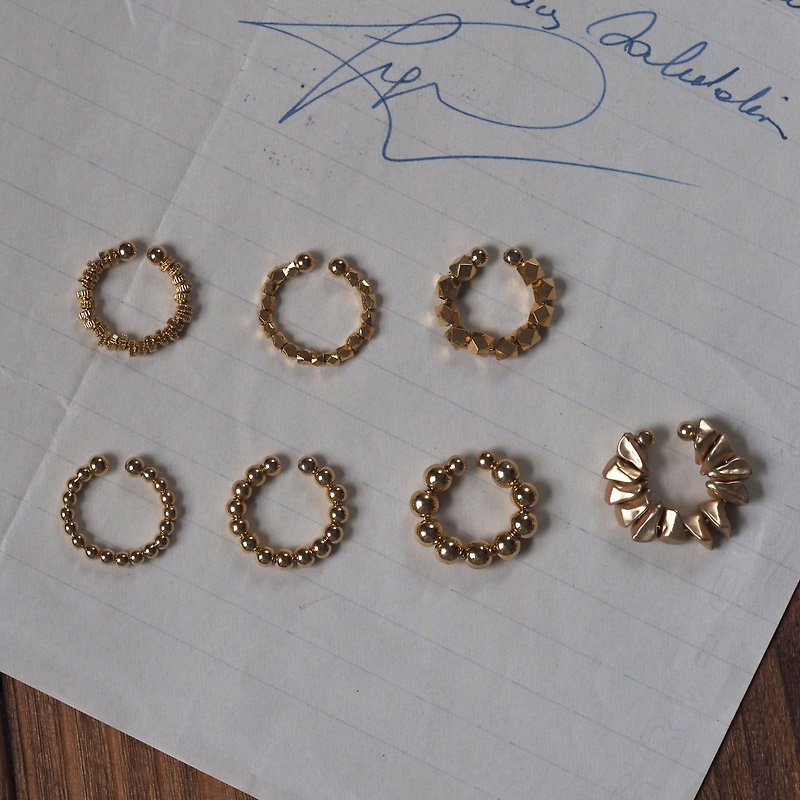 Simple gold ear cuffs | 7 types to choose from | Good deals and bulk purchases | EC49 - ต่างหู - โลหะ สีทอง