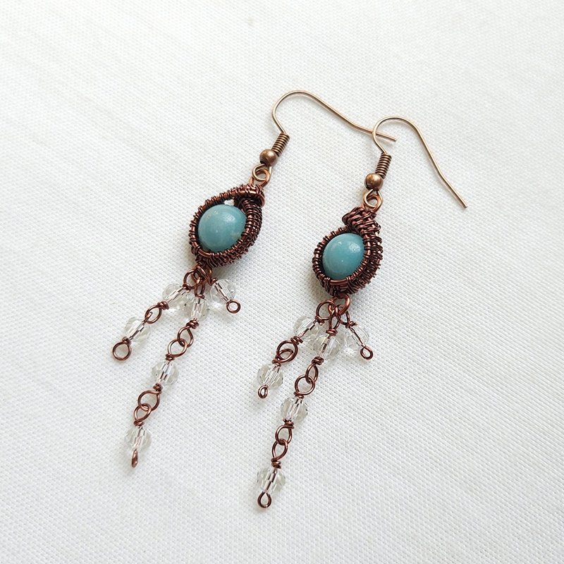 藍色星河耳環 - 耳環/耳夾/耳骨夾 - 其他金屬 