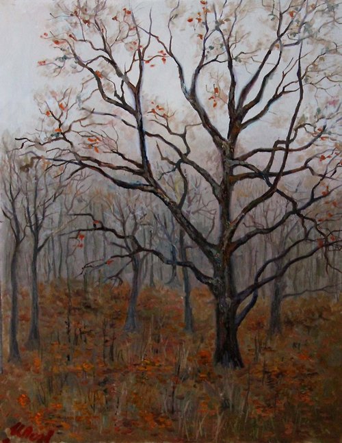 AmazingPaintingsIrina Oak tree painting Original Art Forest landscape Fall artwork