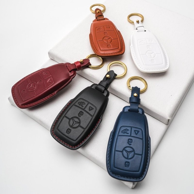 Benz A35 C300 W205 W213 CLA CLA45 CLS Benz key leather key bag - Keychains - Genuine Leather 