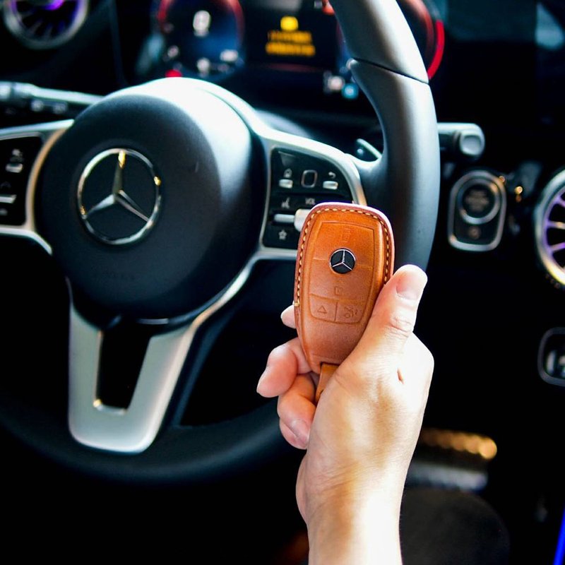 Benz A250 C300 W205 W213 CLA CLS GLC SCLASS car key leather case - ที่ห้อยกุญแจ - หนังแท้ 