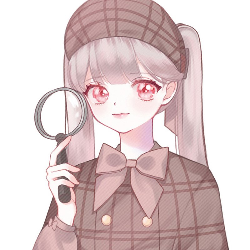 Detective girl (eggong) person sticker girl sticker - 貼紙 - 紙 咖啡色