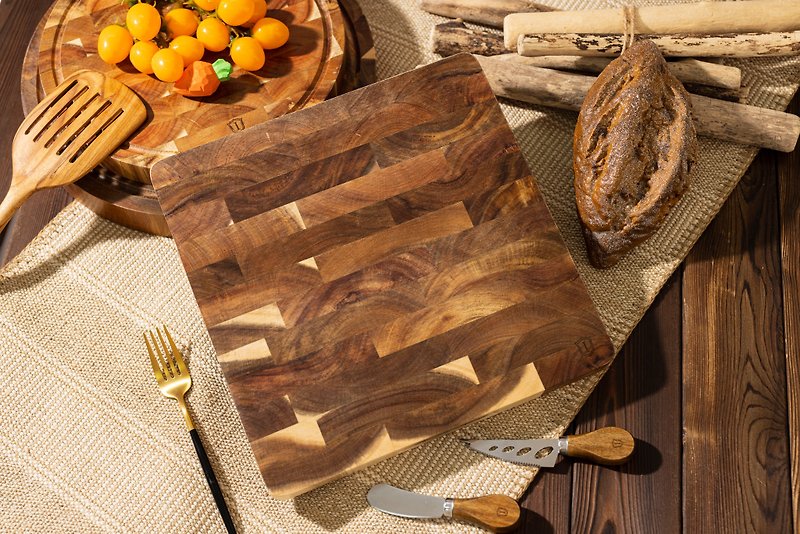 Islandoffer島嶼製作 相思木正方形拼接式砧板 木系廚具 (一件)