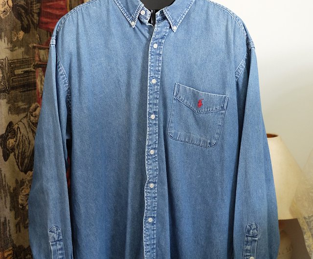 Vintage 90s Ralph Lauren Denim Shirt (Xtra Large Size) - Shop