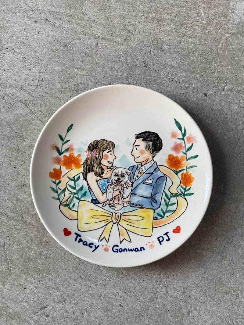客製化商品 - 人像盤 - 似顏繪/客製畫 - 瓷 粉紅色