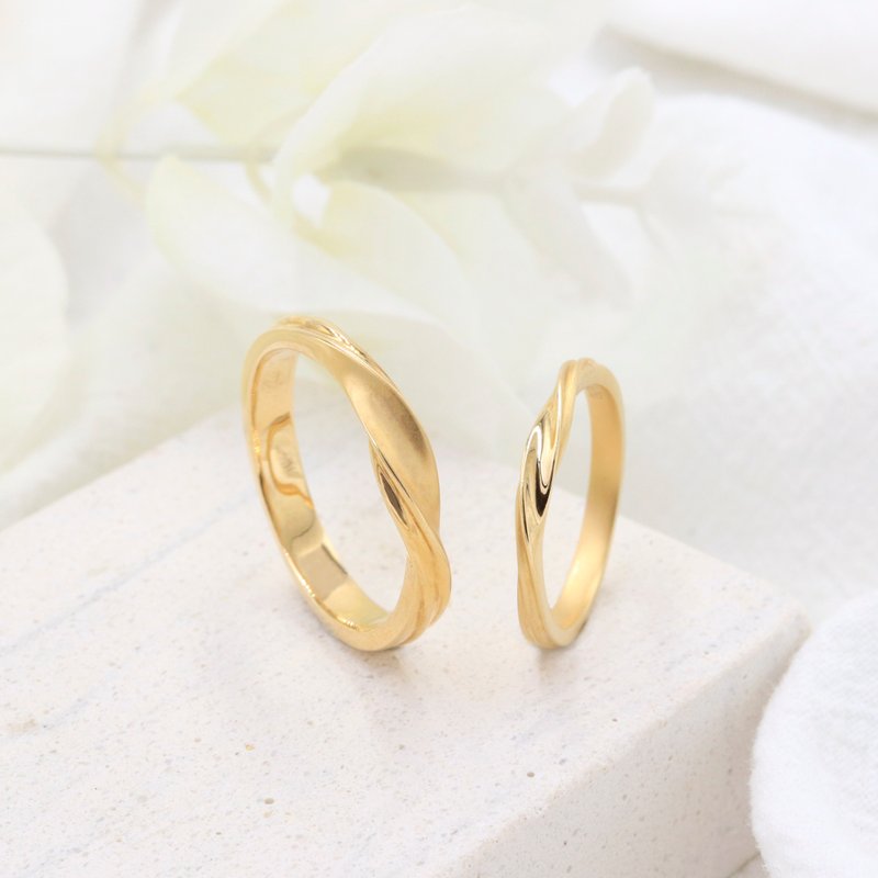 Kimura Light Jewelry/18K Gold Simple Streamline Pair of Rings Simple Pair of Rings K Gold Pair of Rings 18K Gold Ring - General Rings - Precious Metals Gold