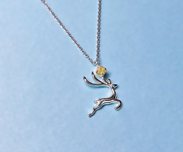 deer diamond necklace