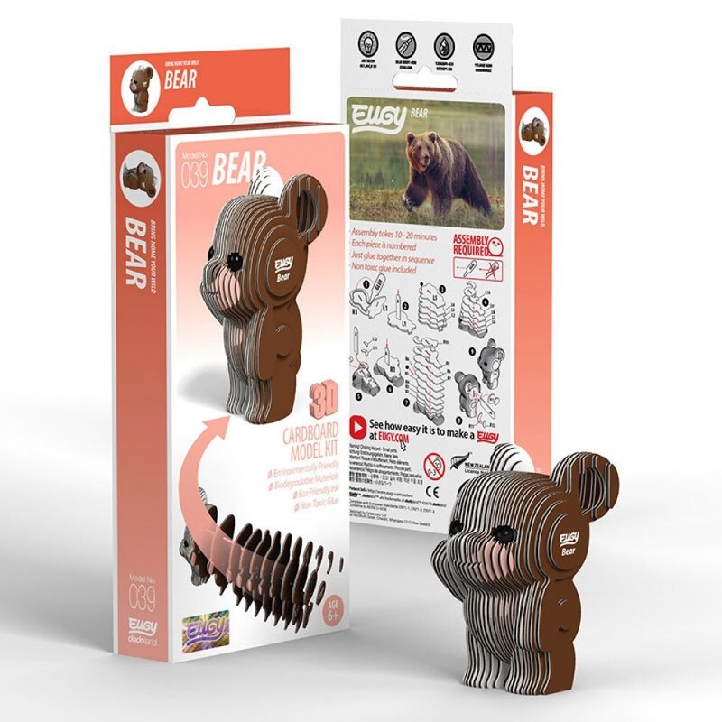 EUGY 3D Cardboard Kit Set Model - 039 Bear - Puzzles - Paper Brown