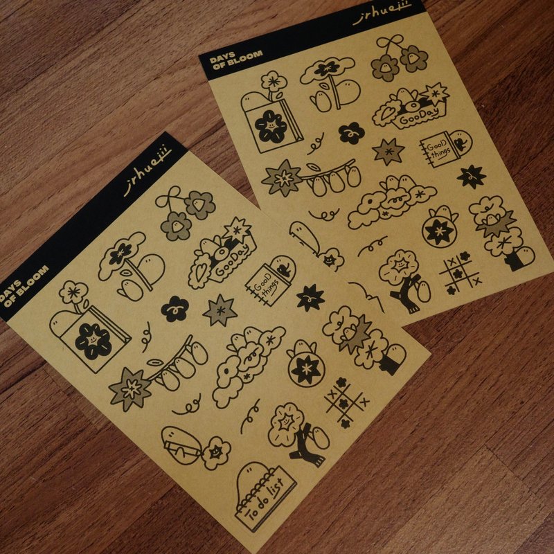 貼紙 | DAYS OF BLOOM - 貼紙 - 紙 咖啡色