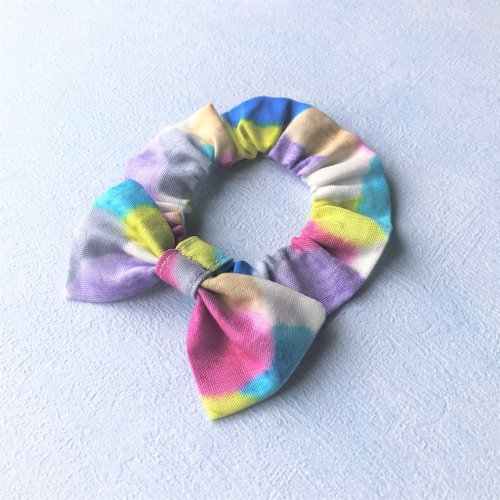 犬貓首輪製作所 蝴蝶結鬆緊項圈 寵物領結 bow tie -- 彩色毛球 藍紫(現貨1)