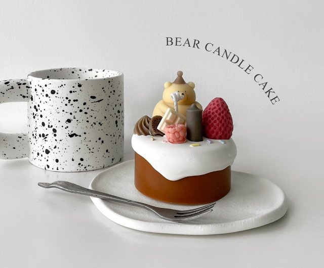 Happy Birthday! バースデー パーティー クリーム ケーキ ナチュラル ソイ蝋 ショップ candledessert キャンドル・燭台  Pinkoi