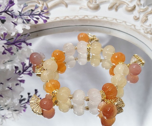 高品質、ブレスレット＃花かぼちゃ瑪瑙玉 高品質、ブレスレット＃花かぼちゃ瑪瑙玉 ☆高品質！瑪瑙