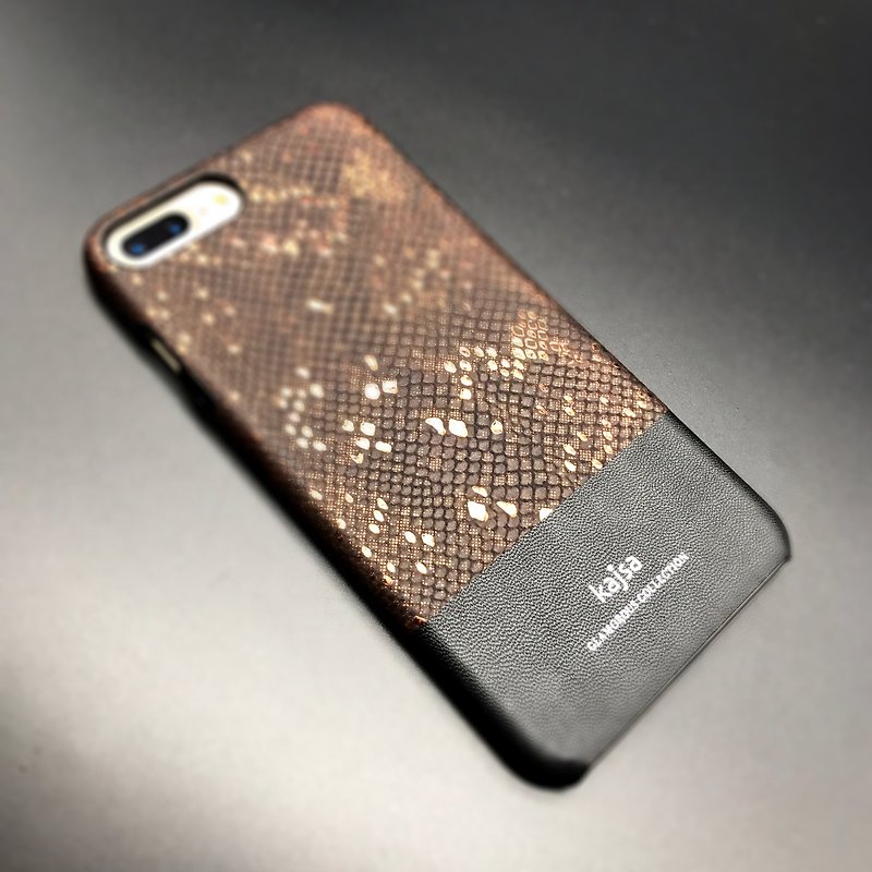iPhone 7 / iPhone 7 plus snake skin pattern phone case a single cover (coffee) - อื่นๆ - หนังแท้ 