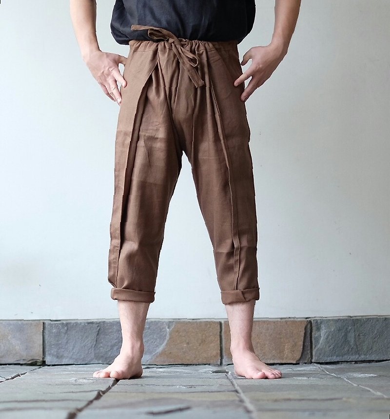 Baladhi Brown for Him - กางเกงขายาว - ผ้าฝ้าย/ผ้าลินิน สีนำ้ตาล