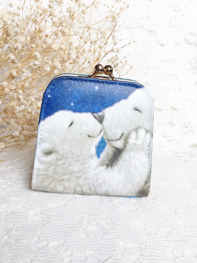 Limited hand-made Christmas gift exchange - Arctic family purse mouth gold - Coin Purses - Genuine Leather 