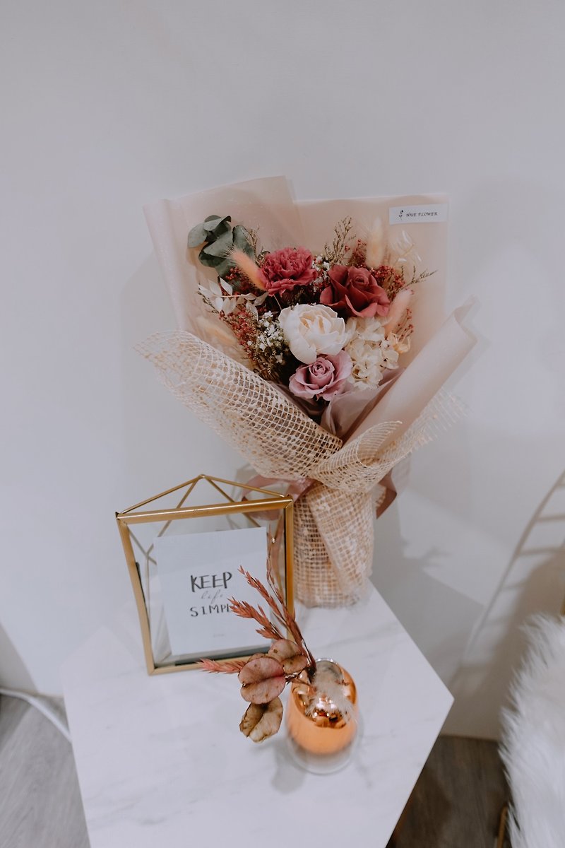 Medium Life Bouquet [Warm Blessing]-Eternal Flower - Dried Flowers & Bouquets - Plants & Flowers Pink
