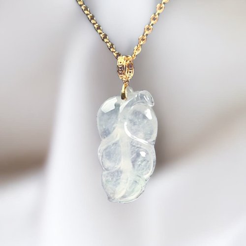 瓔珞珠寶盒 E.L.Jewelry Box 【母親節特惠】冰種翡翠葉子項鍊 18K金墜頭 | 天然緬甸玉翡翠A貨