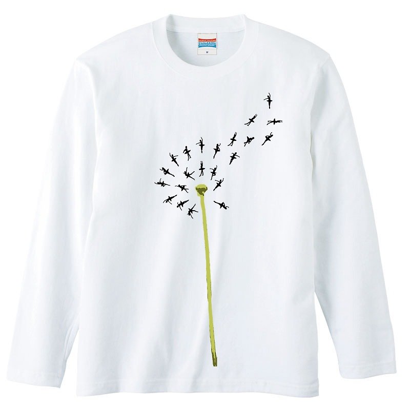 ロングスリーブTシャツ / Dancing Spring - Tシャツ メンズ - コットン・麻 ホワイト