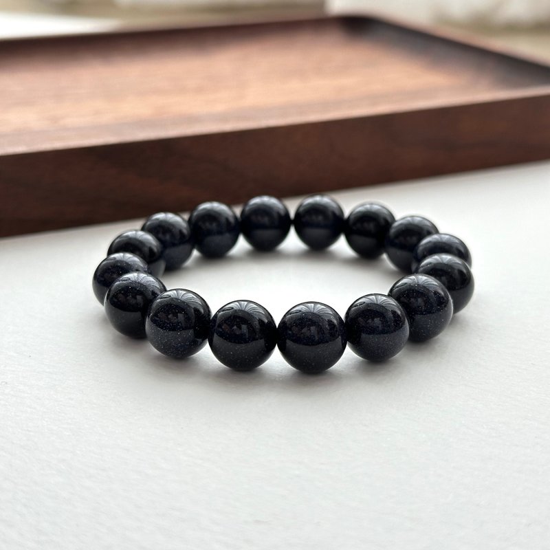 【星夜】藍砂石純珠手鏈 聚財 勇氣信心意志【摩羯水瓶座|1月】 - 手鍊/手環 - 半寶石 藍色