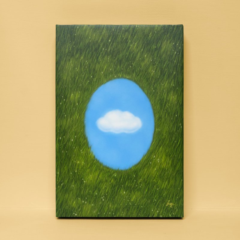 Wind and clouds on the grassland-hanging paintings/decorative paintings/healing paintings/paintings/plants/grass/clouds/sky/forest - โปสเตอร์ - วัสดุอื่นๆ สีเขียว