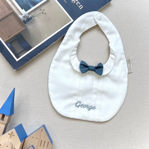 CÔTE À CÔTE 【客製刺繡】皇家系列 喬治王子 英倫風領結襯衫 口水巾