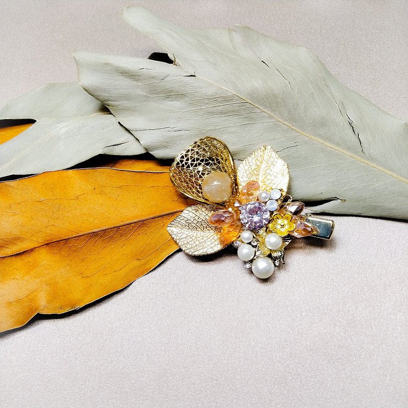 幸せに飾られたエーゲのシリーズを着て - 森の秘密 - ヘアアクセサリー - その他の素材 ゴールド