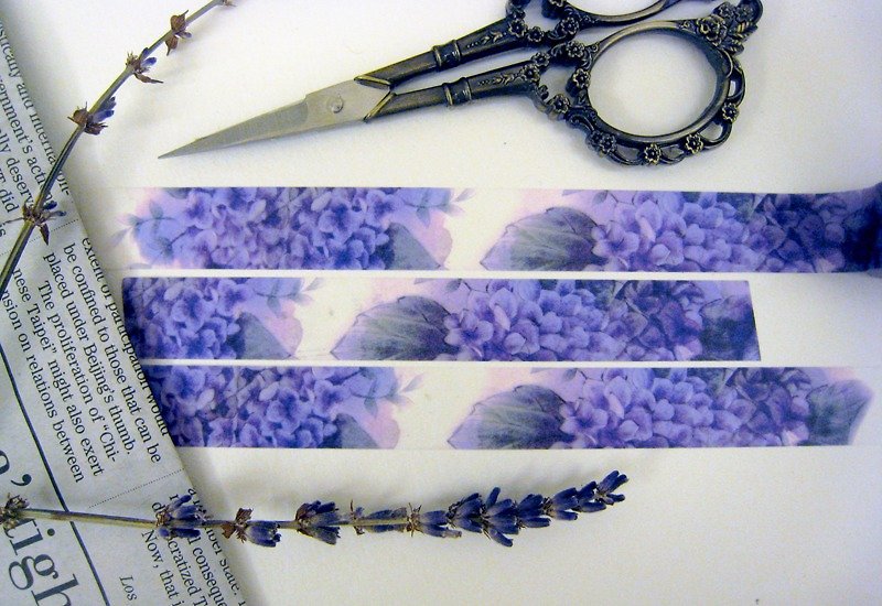 「紫陽の秘密 "紙テープ - マスキングテープ - 紙 ブルー
