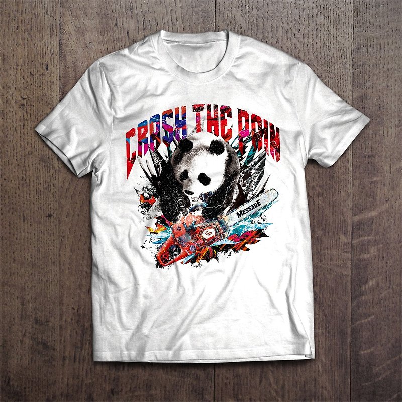 Animal T-shirt Chainsaw Panda - Women's T-Shirts - Cotton & Hemp White