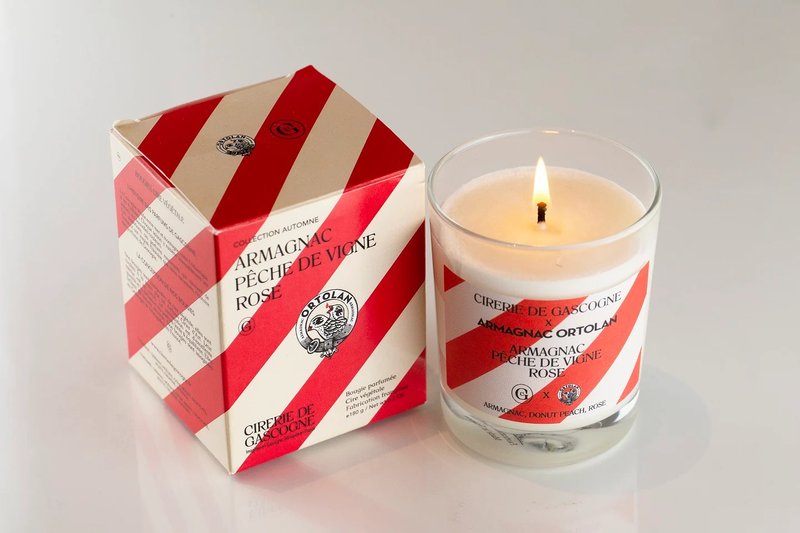 Cirerie de Gascogne Scented Candle - Ortolan / Armagnac-Pêche de vigne-Rose 180g - Candles & Candle Holders - Paper Red