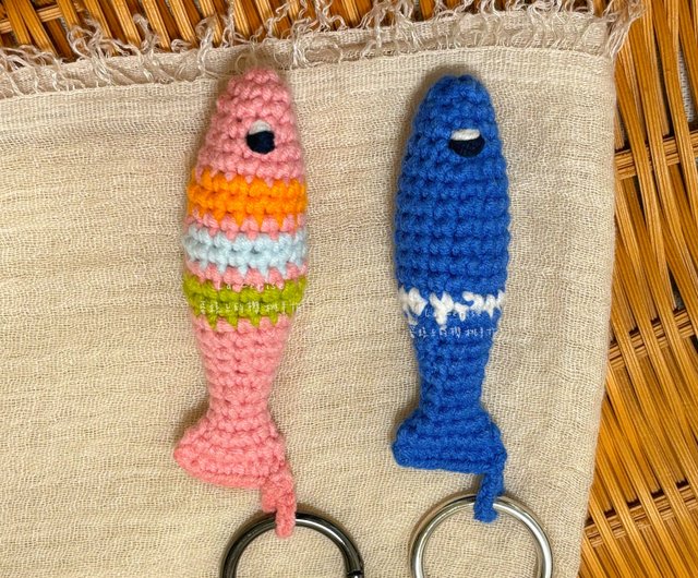立体編み\縞魚\キーホルダー\バッグペンダント - ショップ La Cerise