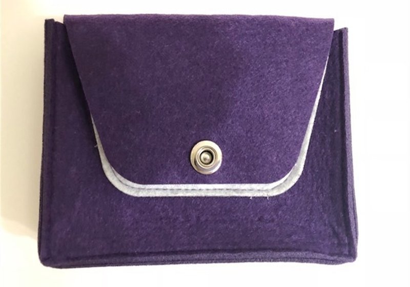 バッグサイズ180x150x50mm紫色のメインバッグ+フロントカバーライトグレーのフロントポケット - コードホルダー - その他の素材 グレー