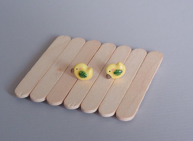 Yellow birds earrings - Earrings & Clip-ons - Clay Yellow