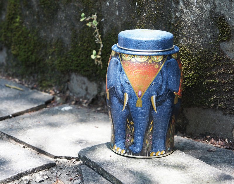 【聖誕禮盒】藍色經典大象茶罐(伯爵茶/40個圓片茶包) - 茶葉/茶包 - 新鮮食材 藍色