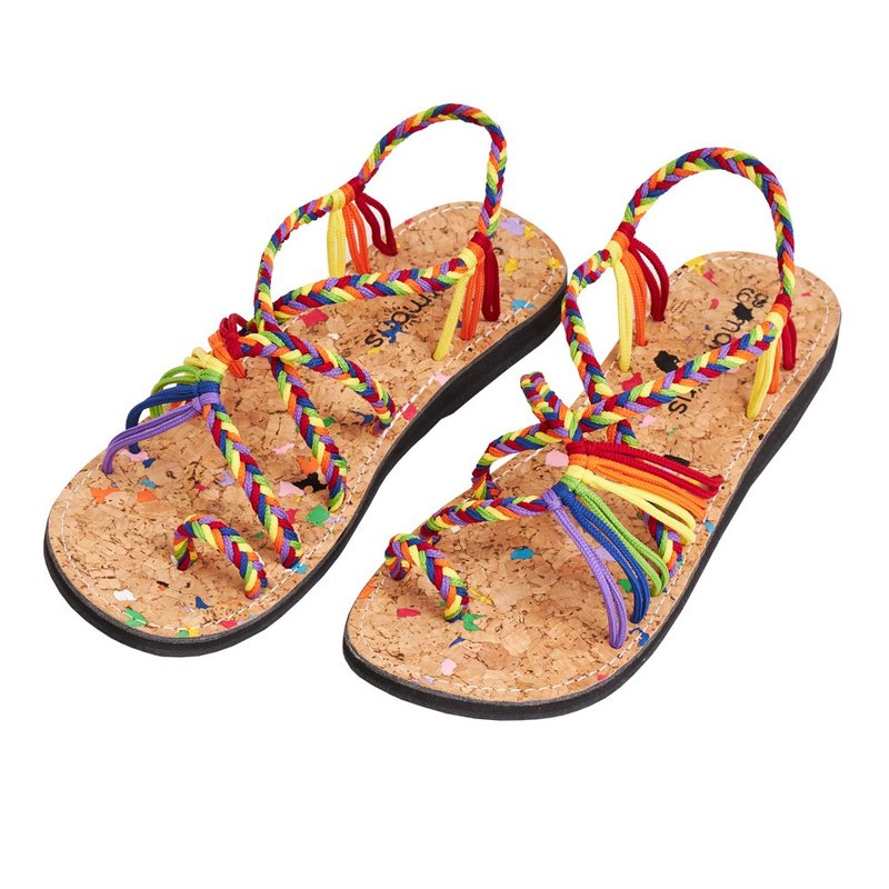 Women Woven Flat Rope Sandals Braided Beach Boho Sandals Explore Pride - 涼鞋 - 其他材質 