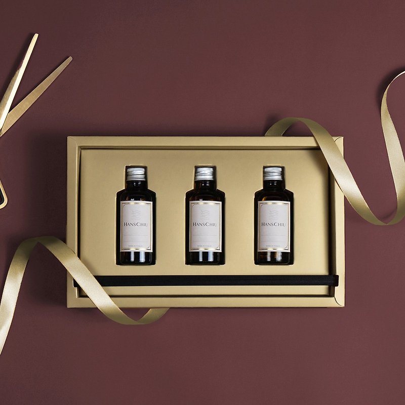【Dianhua Coupon】Tea Fragrance / Home Diffuser Three-in-a-Gift Box Sleeping Set Tanabata Gift - Fragrances - Essential Oils Gold
