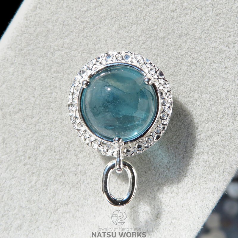 フローライト ブローチ o / Fluorite Silver Brooch - 胸針 - 寶石 藍色