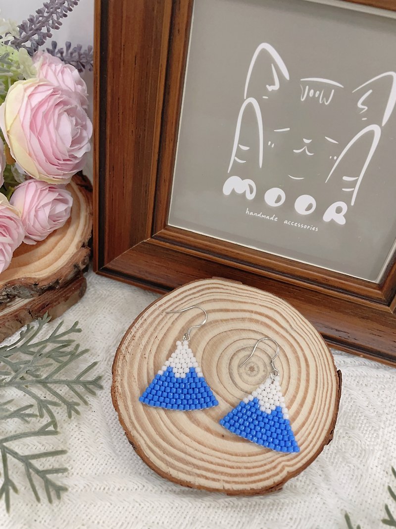 富士山耳環 - 耳環/耳夾 - 塑膠 藍色