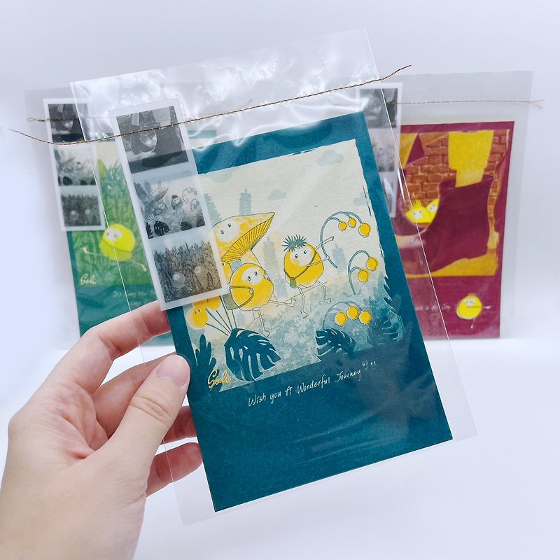 沙粒默-馬鈴薯兄弟旅行系列-明信片3件組-Risograph孔版印刷 - 心意卡/卡片 - 紙 多色