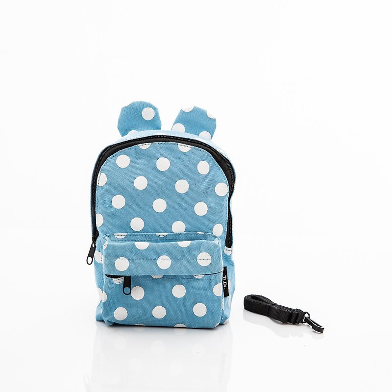 TiDi water blue dotted bear ears anti-lost backpack - Backpacks & Bags - Waterproof Material Blue