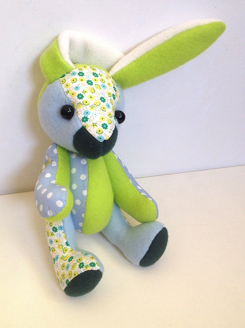 POPO│ Alice rabbit │ hand made. Apple green color - Items for Display - Cotton & Hemp Green