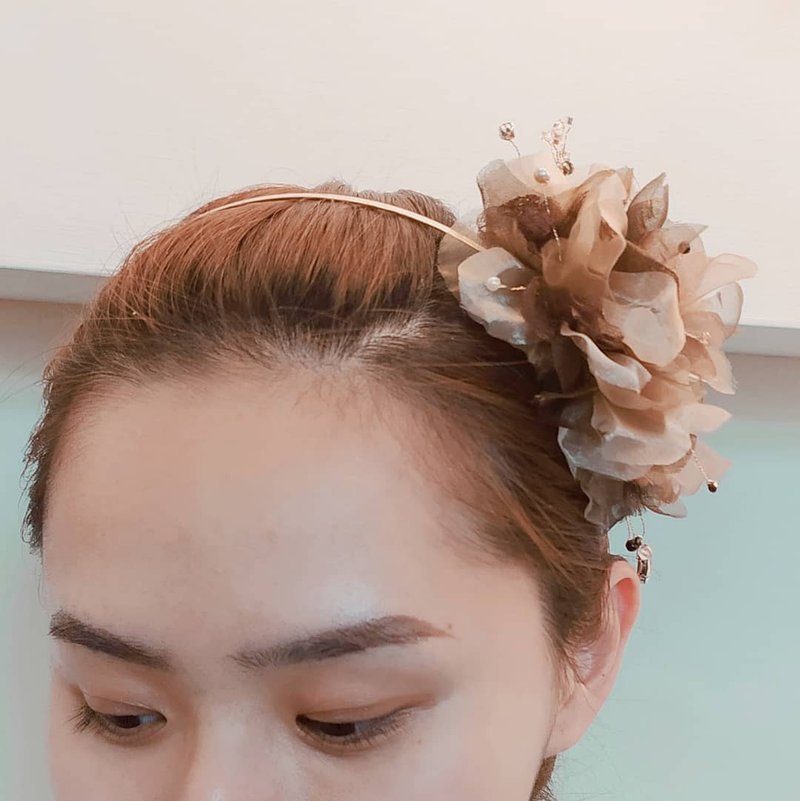 Romantic Spring - floral headband - ที่คาดผม - ไฟเบอร์อื่นๆ หลากหลายสี