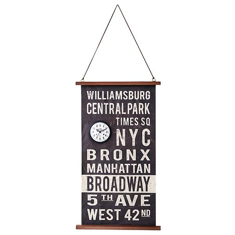 Bus Roll Clock- NYC street names decorative wall clock - Clocks - Polyester Black