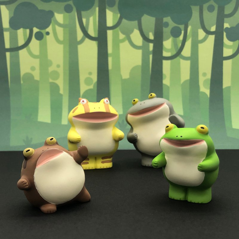 Japan Decole Froggys-Frog Out Series - Items for Display - Resin Multicolor