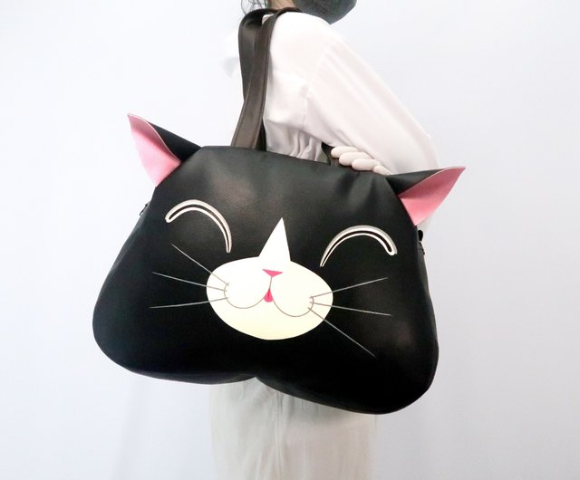 Black cat mini backpack ,cat crossbody bag,handmade backpack for animals  lovers - Shop pipo89-dogs-cats Backpacks - Pinkoi